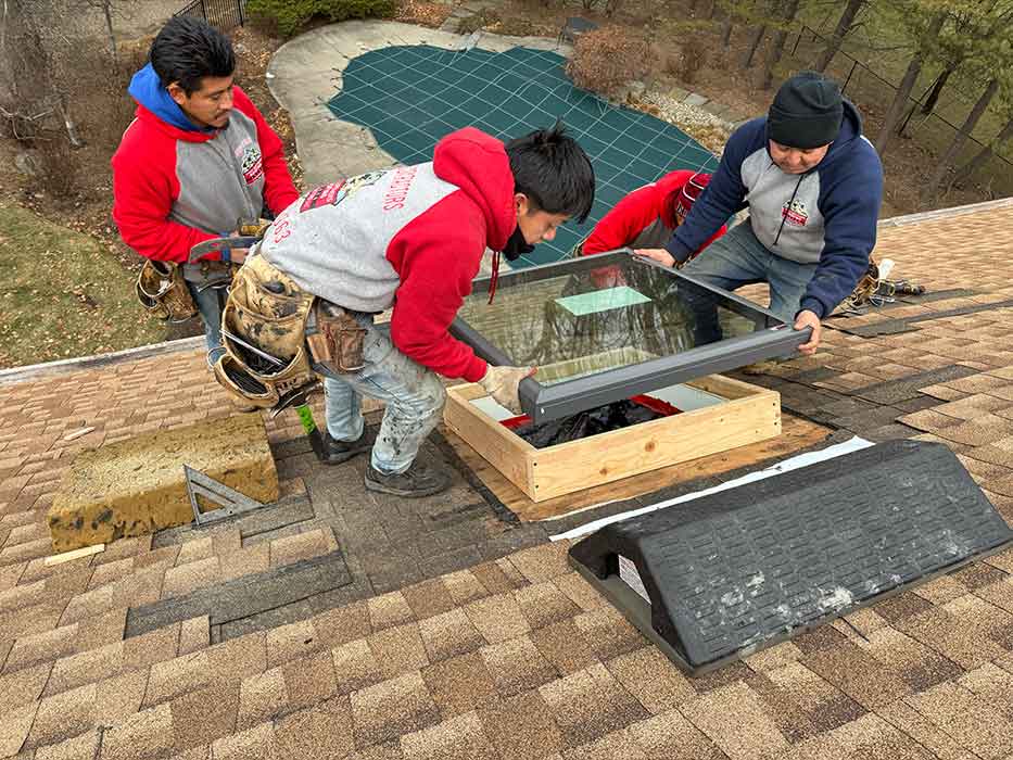 Asphalt shingles roofing with skylight replacement and installation services available across New Jersey